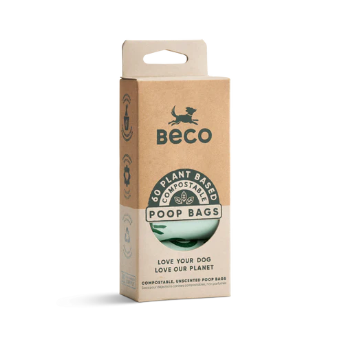 Beco Pets Home Compostable Unscented Poop Bags - 60 Count