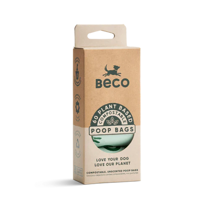 Beco Pets Home Compostable Unscented Poop Bags - 60 Count