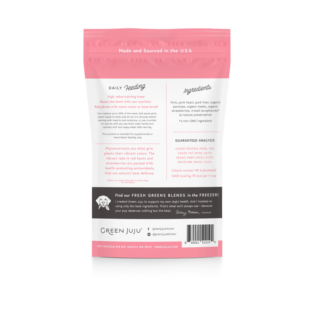 Green Juju Freeze-Dried Pork Pink Bites (3oz)