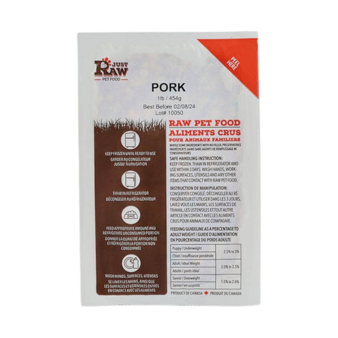 Just Raw Pure Pork 1/2lb