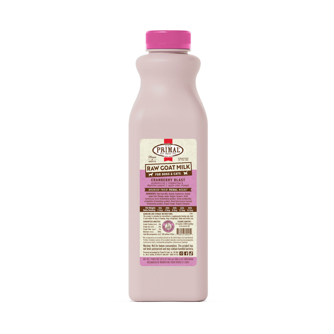 Primal Raw Frozen Cranberry Blast Goat Milk (32oz)