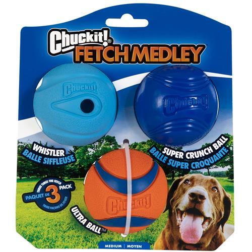 CHUCK IT FETCH MEDLEY BALLS MED 3PK