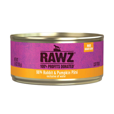 RAWZ 96% RABBIT/PUMP PATE CAT CAN 156G - Tail Blazers Etobicoke
