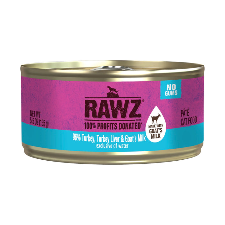 Rawz Turkey &amp; Turkey Liver &amp; Goats Milk Cat Can (5.5oz)