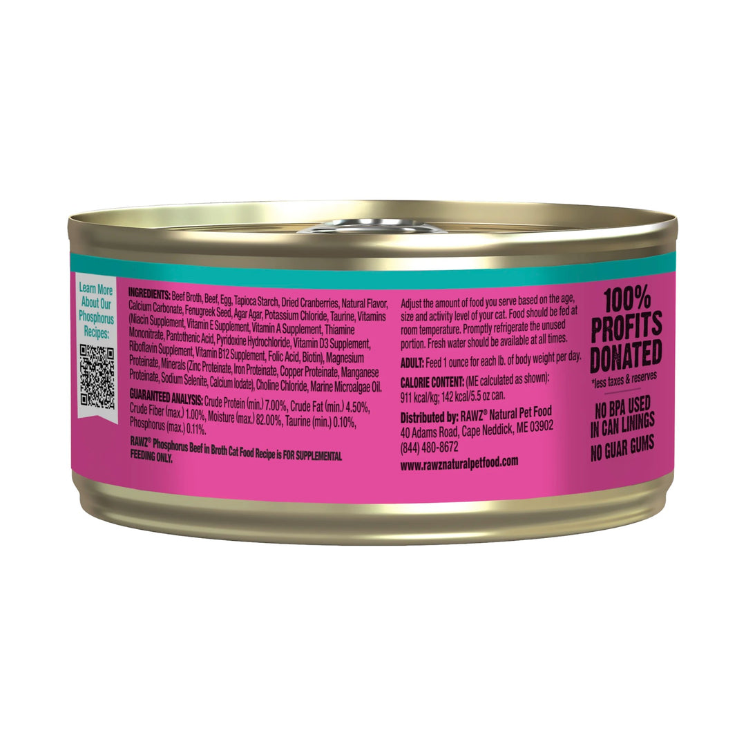 Rawz Low Phosphorus Beef Pate Cat Can (5.5oz)