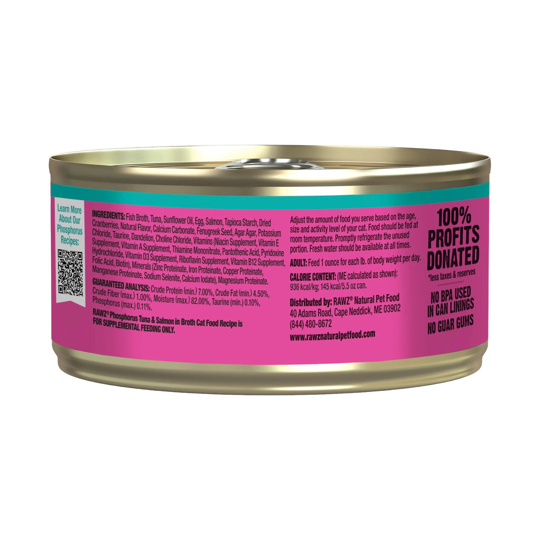 Rawz Low Phosphorus Tuna and Salmon Pate Cat Can (5.5oz)