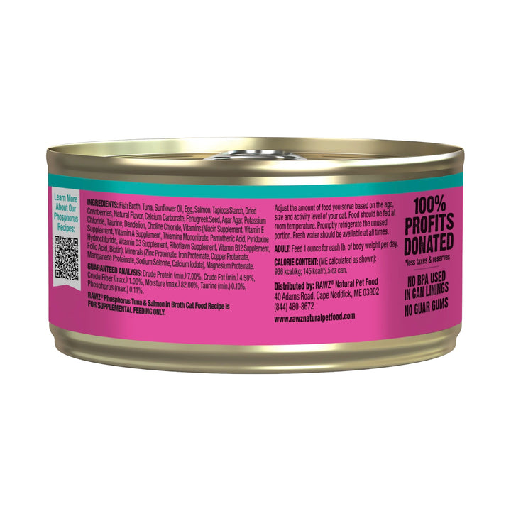 Rawz Low Phosphorus Tuna and Salmon Pate Cat Can (5.5oz)