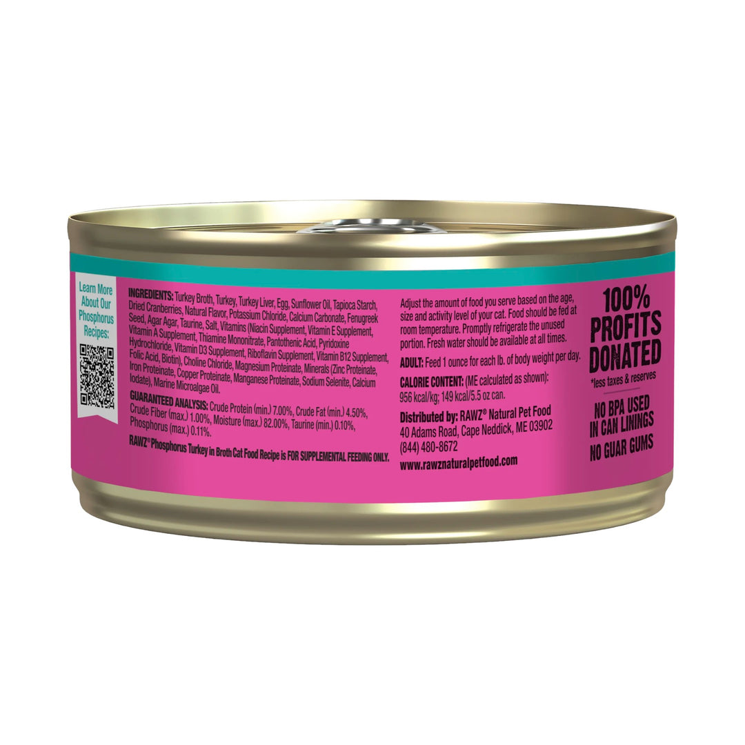 Rawz Low Phosphorus Turkey Pate Cat Can (5.5oz)