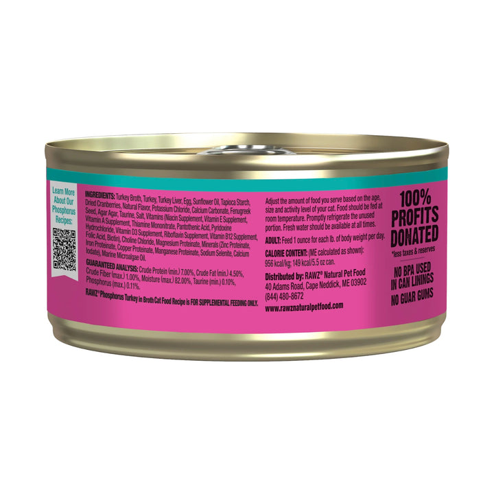 Rawz Low Phosphorus Turkey Pate Cat Can (5.5oz)