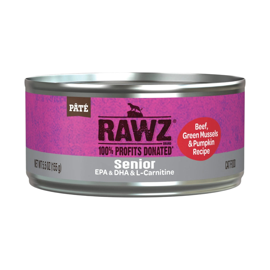 Rawz Senior Beef, Green Mussels &amp; Pumpkin Cat Can (5.5oz)