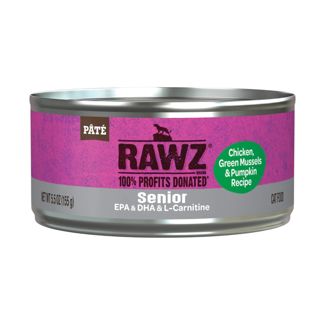 Rawz Senior Chicken, Green Mussels &amp; Pumpkin Cat Can (5.5oz)