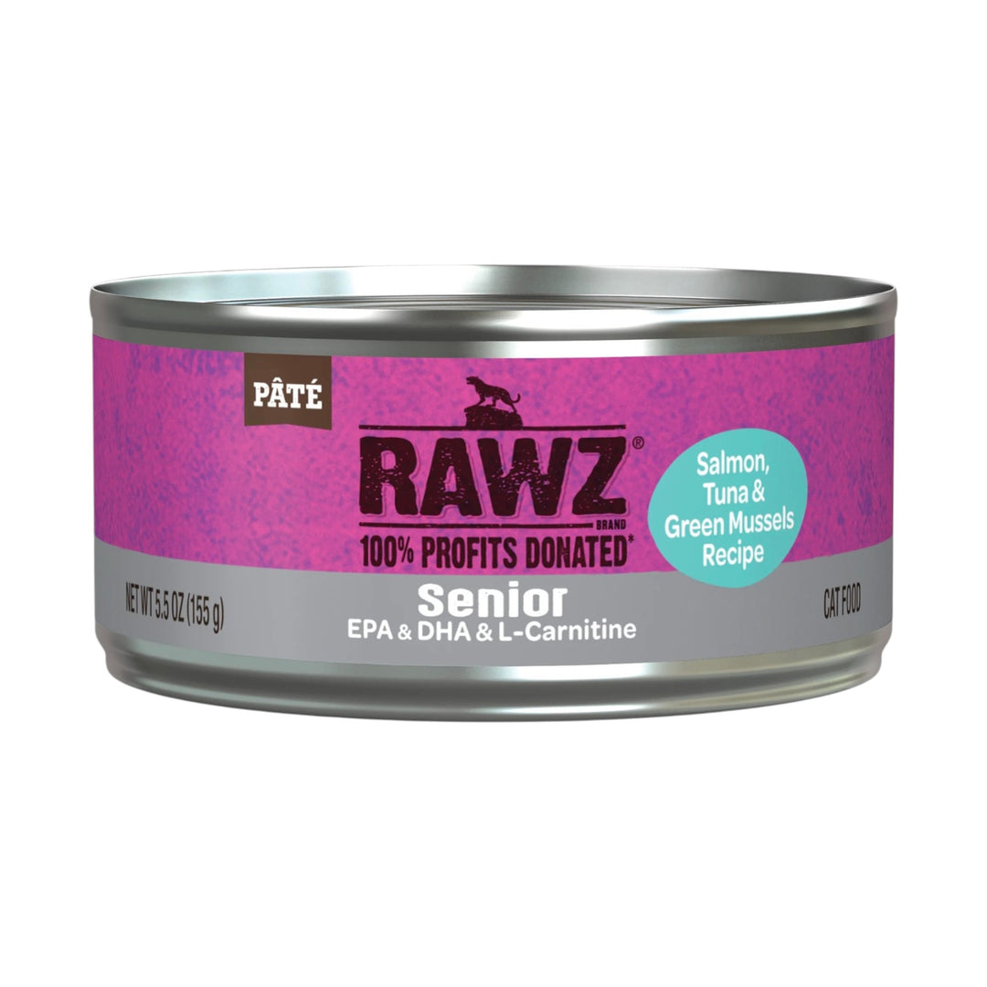 Rawz Senior Salmon, Tuna &amp; Green Mussels Cat Can (5.5oz)