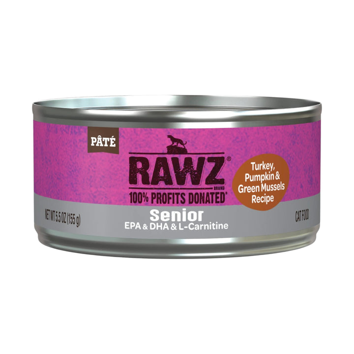 Rawz Senior Turkey, Pumpkin &amp; Green Mussels Cat Can (5.5oz)