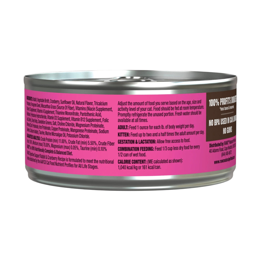 Rawz Digestive Support Rabbit &amp; Cranberry Cat Can (5.5oz)