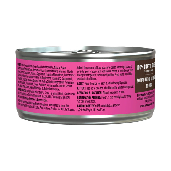 Rawz Digestive Support Rabbit &amp; Green Mussels Cat Can (5.5oz)