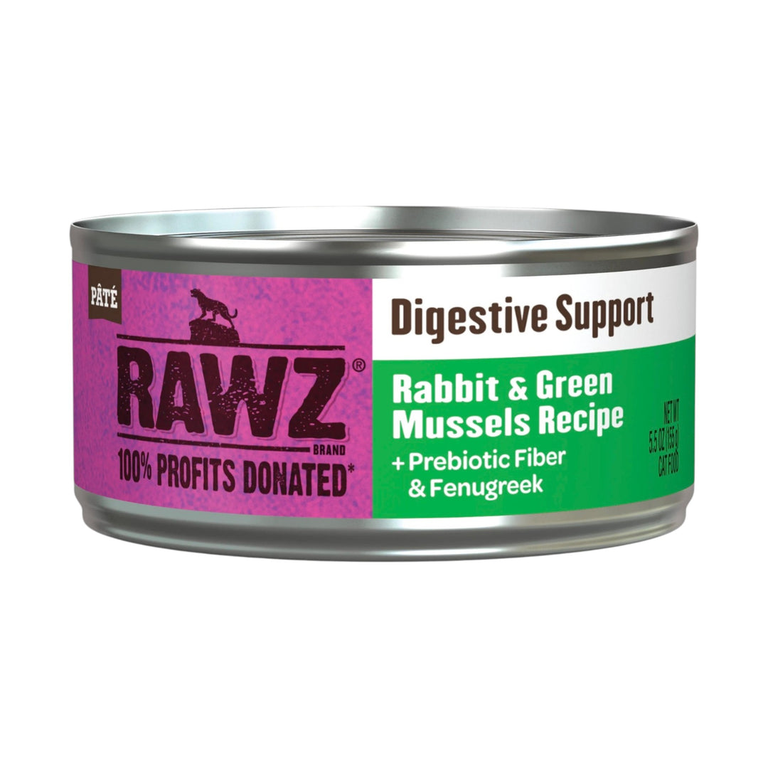 Rawz Digestive Support Rabbit &amp; Green Mussels Cat Can (5.5oz)