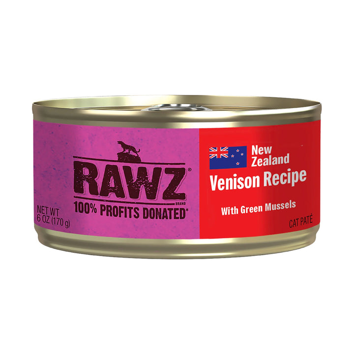 Rawz 94% Venison/Green Mussel Cat Pate (6oz)