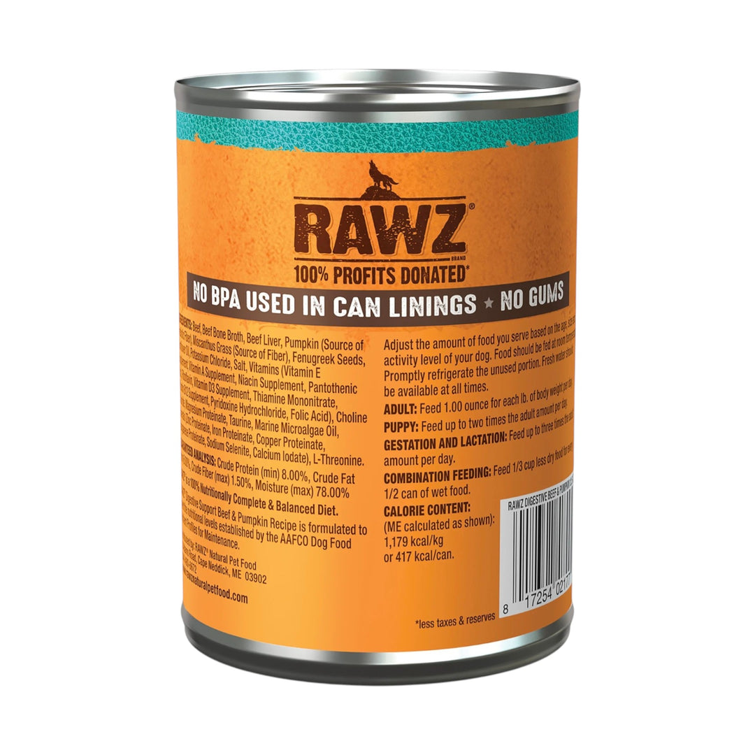 Rawz Digestive Beef &amp; Pumpkin Canned Dog Food (12.5oz)