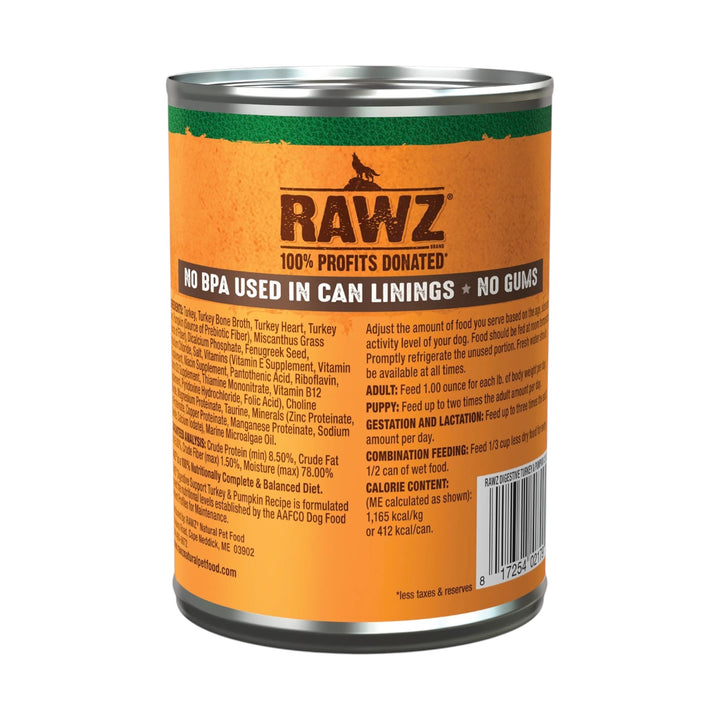 Rawz Digestive Turkey &amp; Pumpkin Canned Dog Food (12.5oz)