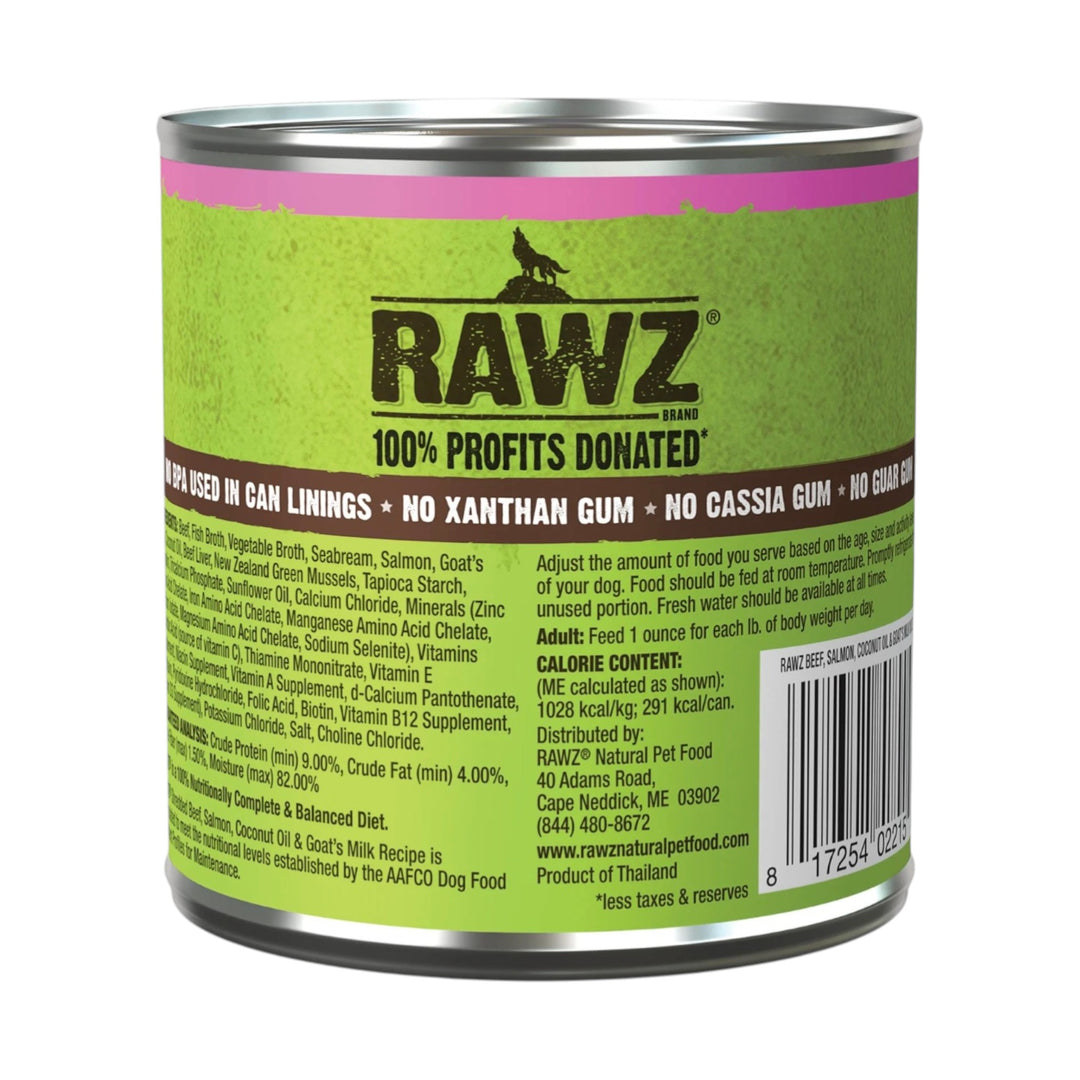 Rawz Shredded Beef Salmon &amp; Coconut Oil Dog Food (10oz)