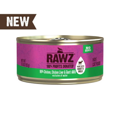 Rawz Chicken & Chicken Liver & Goat's Milk Pate Cat Can, 5.5oz