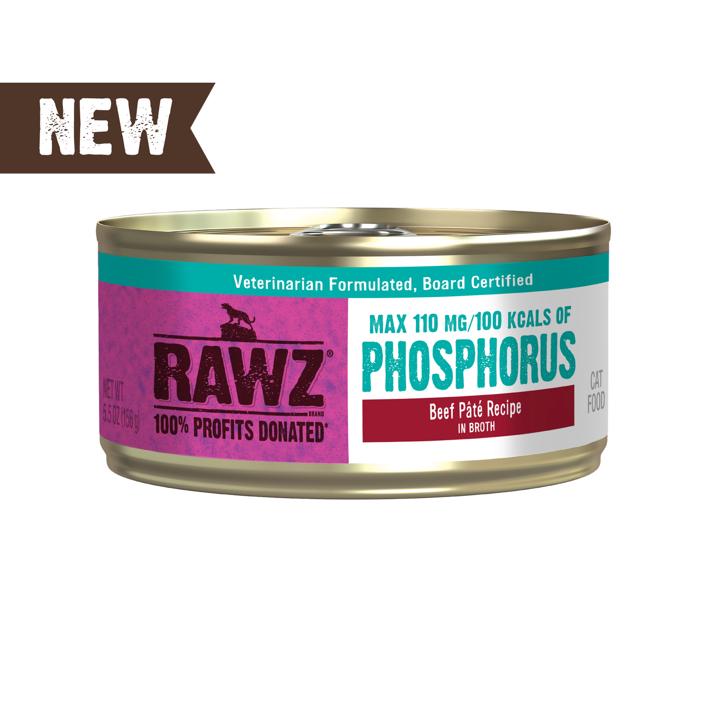 Rawz Low Phosphorus Beef Pate Cat Can 5.5oz