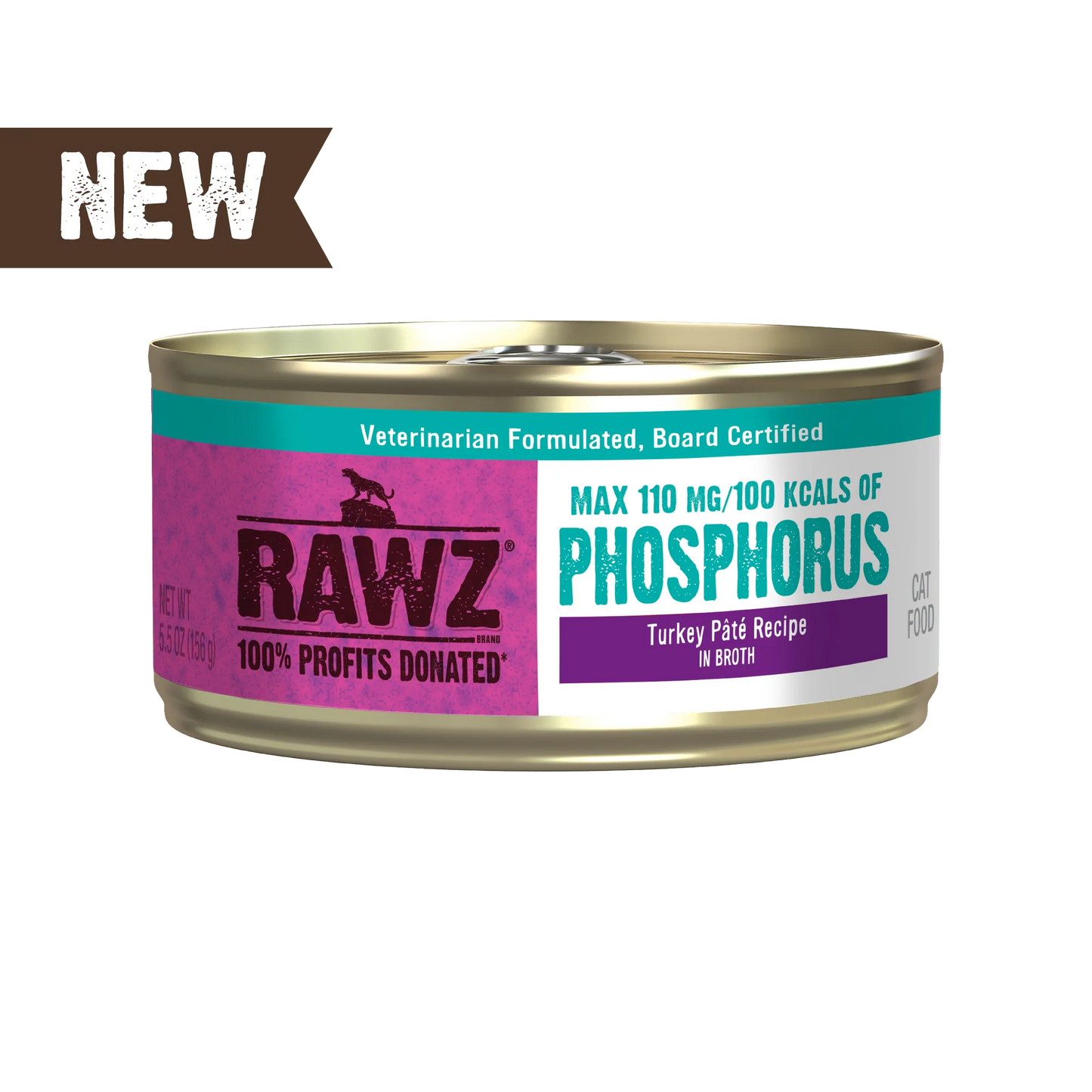 Rawz Low Phosphorus Turkey Pate Cat Can 5.5oz