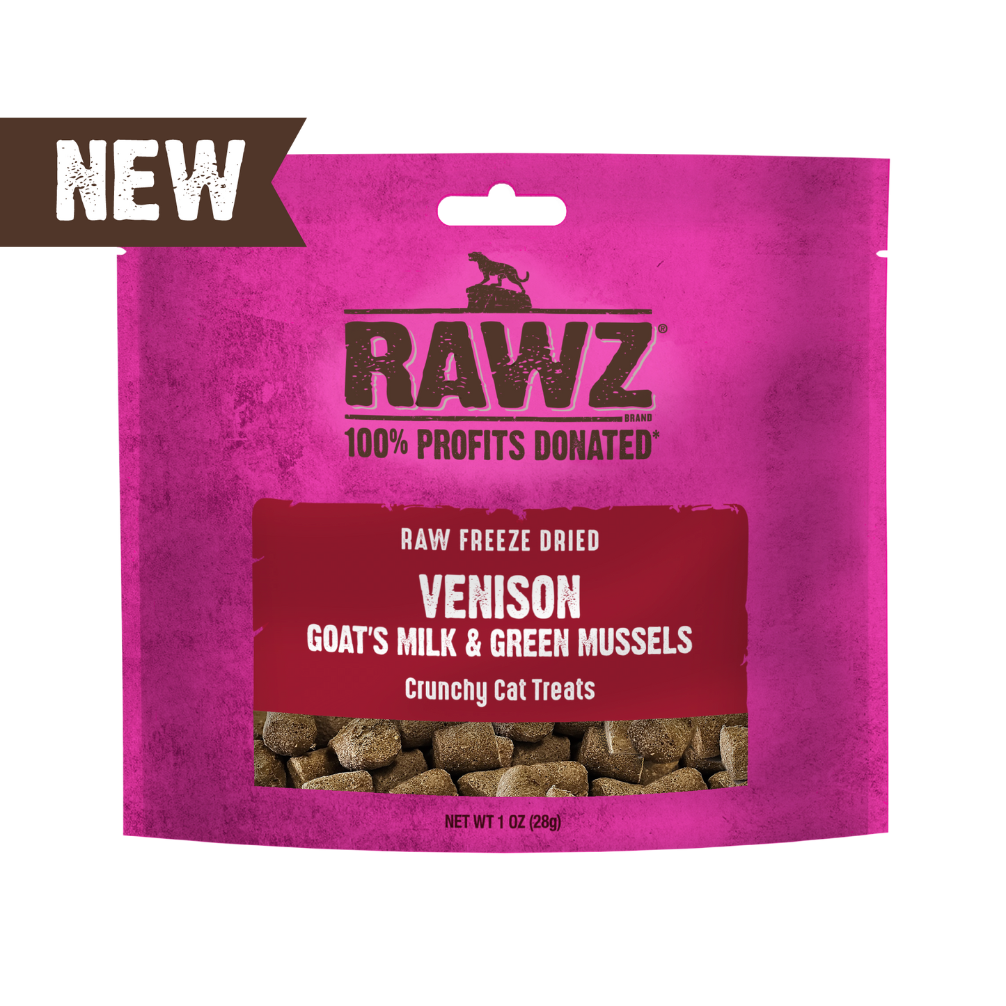 RAWZ Venison, Goat's Milk and Green Mussels Raw Freeze-Dried Cat Treats (1oz)