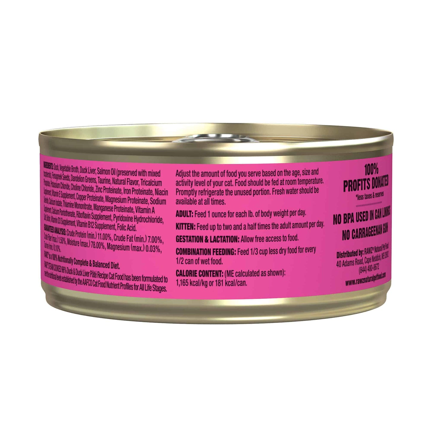 Rawz Duck & Duck Liver Pate Cat Can 156g