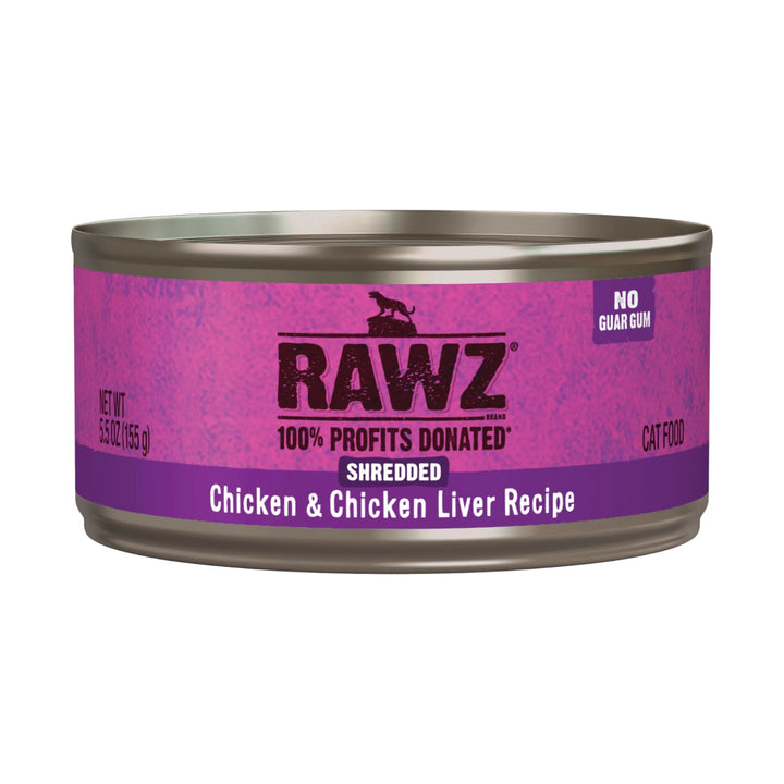 Rawz Chicken &amp; Chicken Liver Shredded Cat Can (5.5oz)