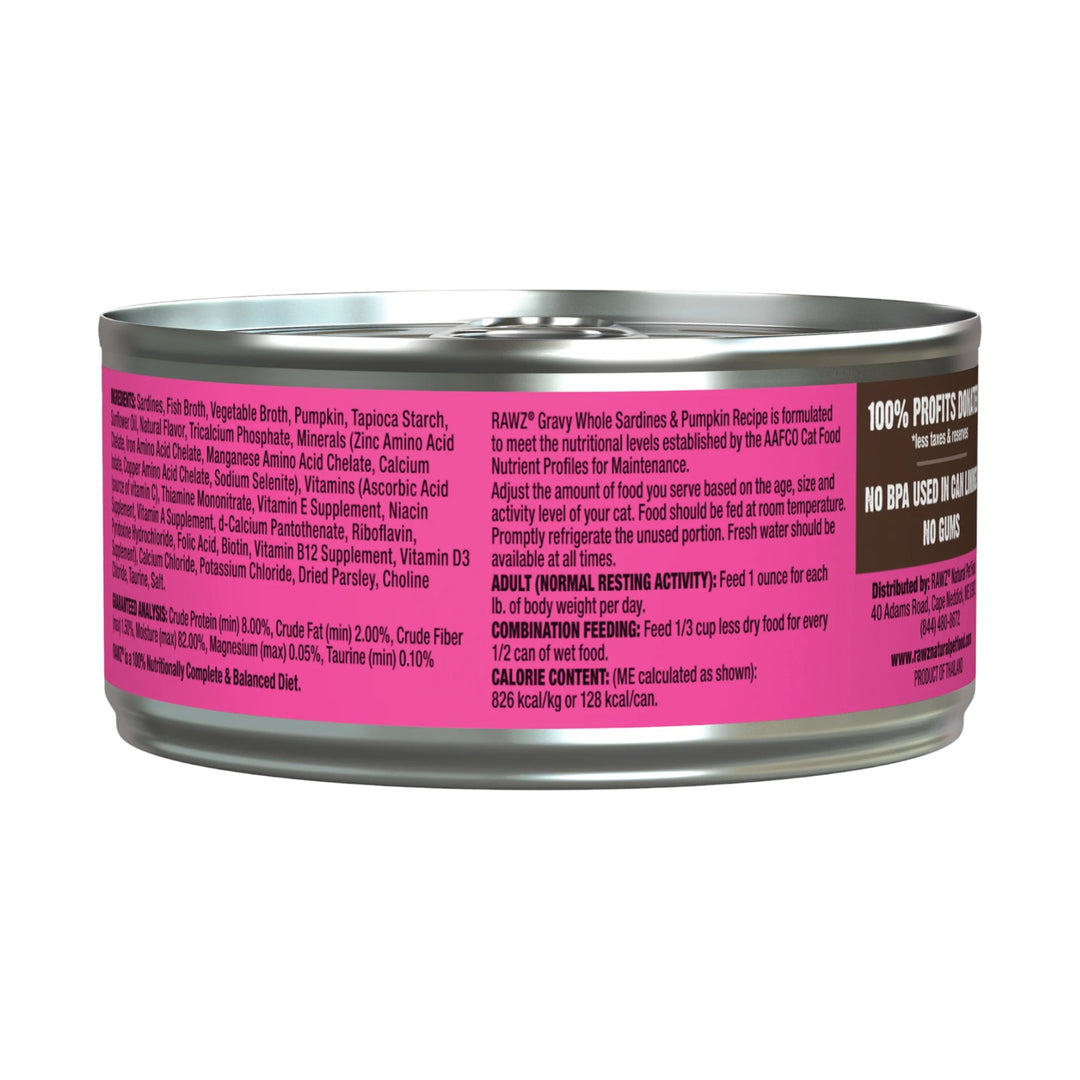 Rawz Gravy Whole Sardines &amp; Pumpkin Cat Can (5.5oz)