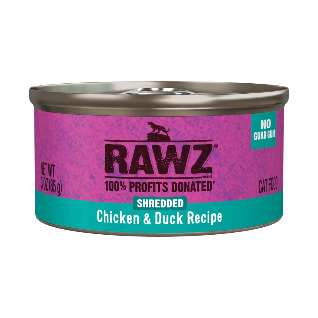 Rawz Shredded Chicken &amp; Duck Cat Can Recipe (3oz)
