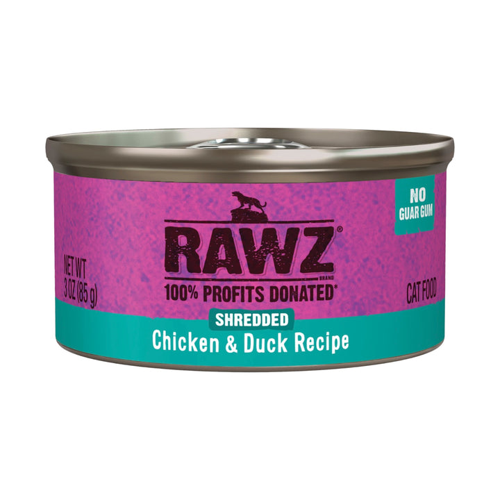 Rawz Shredded Chicken &amp; Duck Cat Can Recipe (3oz)