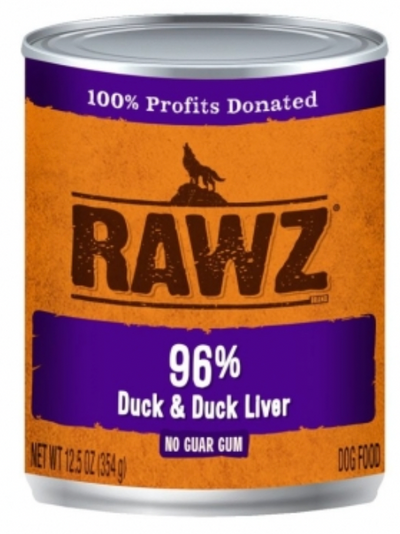 RAWZ 96% DUCK/LIVER DOG CAN 354G - Tail Blazers Etobicoke