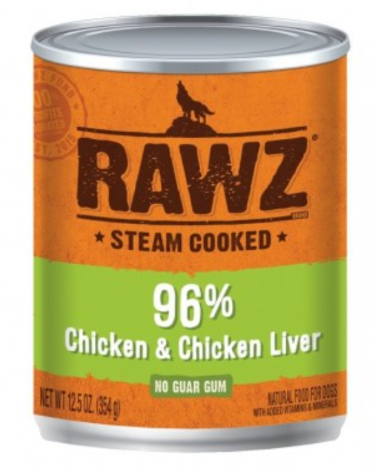 RAWZ 96% CHICK/LIVER DOG CAN 354G - Tail Blazers Etobicoke