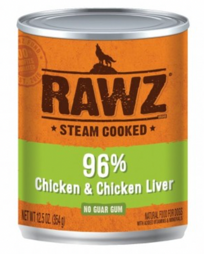 RAWZ 96% CHICK/LIVER DOG CAN 354G - Tail Blazers Etobicoke