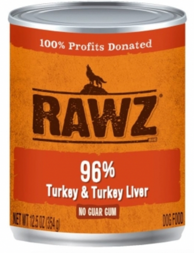 RAWZ 96% TURKEY/LIVER DOG CAN 354G - Tail Blazers Etobicoke