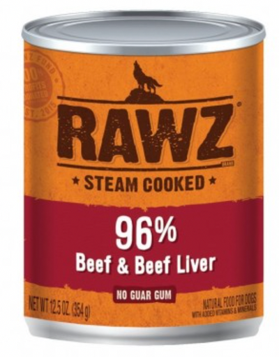 RAWZ 96% BEEF/LIVER DOG CAN 354G - Tail Blazers Etobicoke