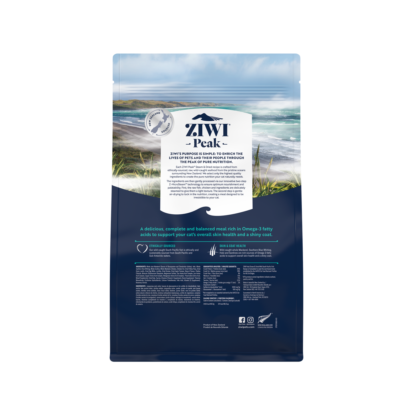 Ziwi Ziwipeak Cat Steam & Dried Wild South Pacific Fish (2.2kg)