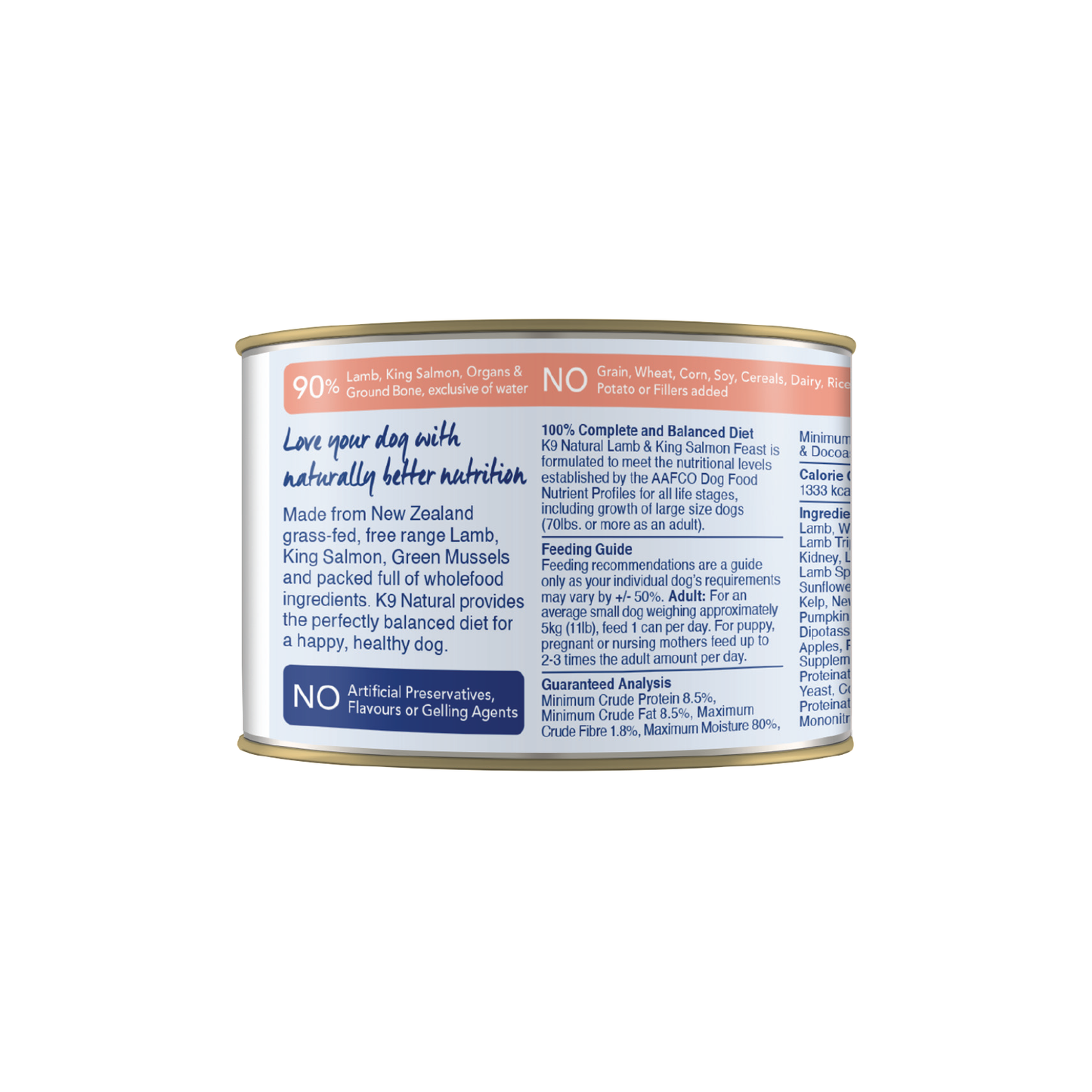 K9 NATURAL LAMB/SALM DOG CAN 6OZ