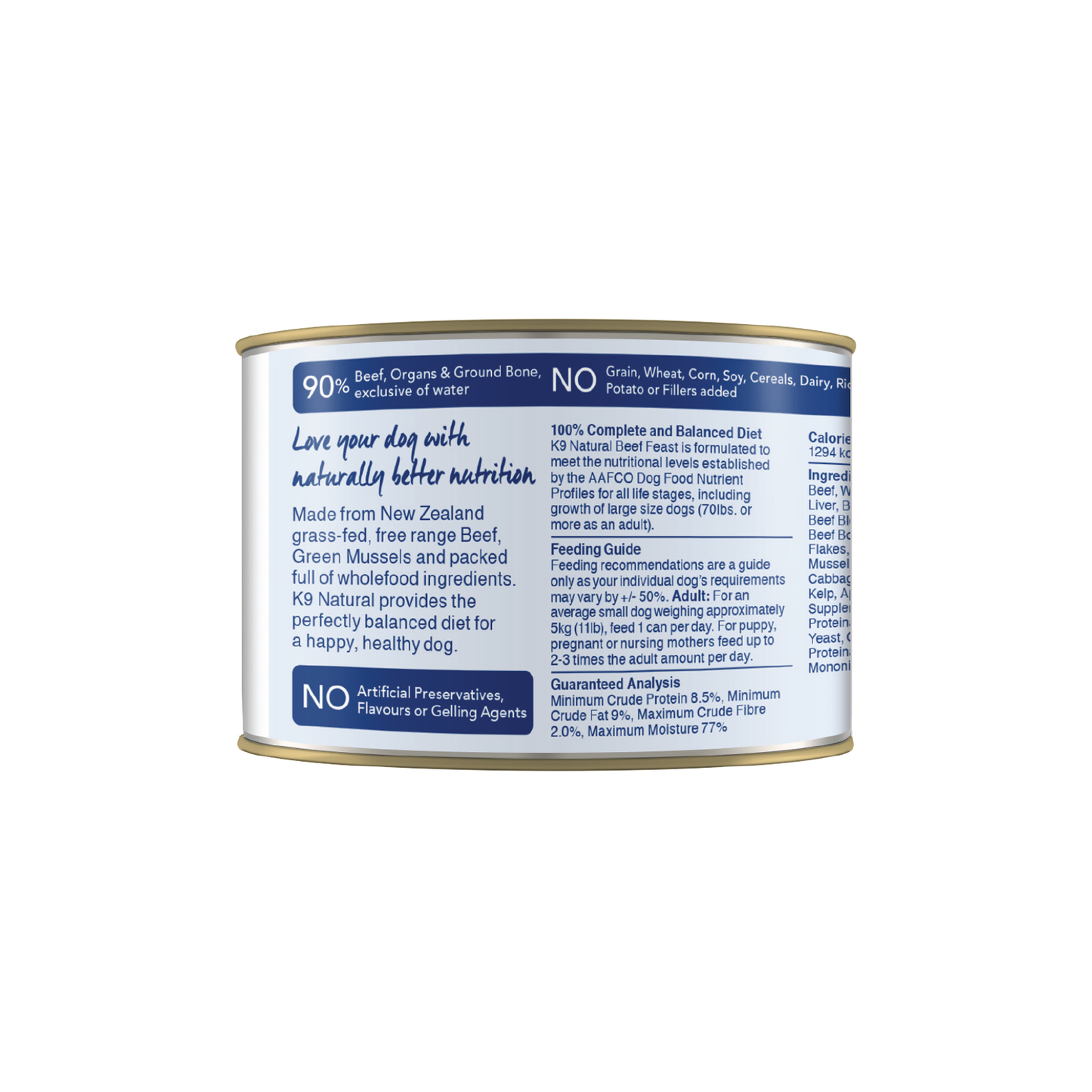 K9 NATURAL BEEF DOG CAN 6OZ