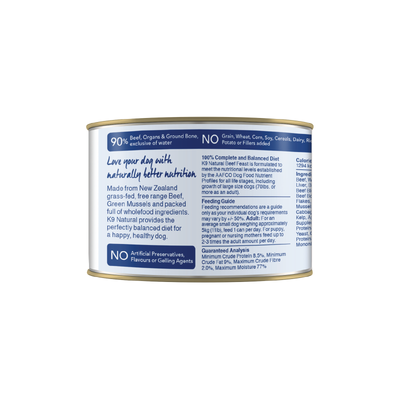 K9 NATURAL BEEF DOG CAN 6OZ