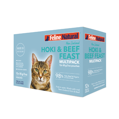 Feline Natural Beef & Hoki Feast Cat Pouch (3oz)