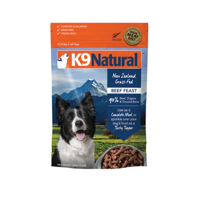 K9 Natural Freeze Dried Beef Dog Food (500g)