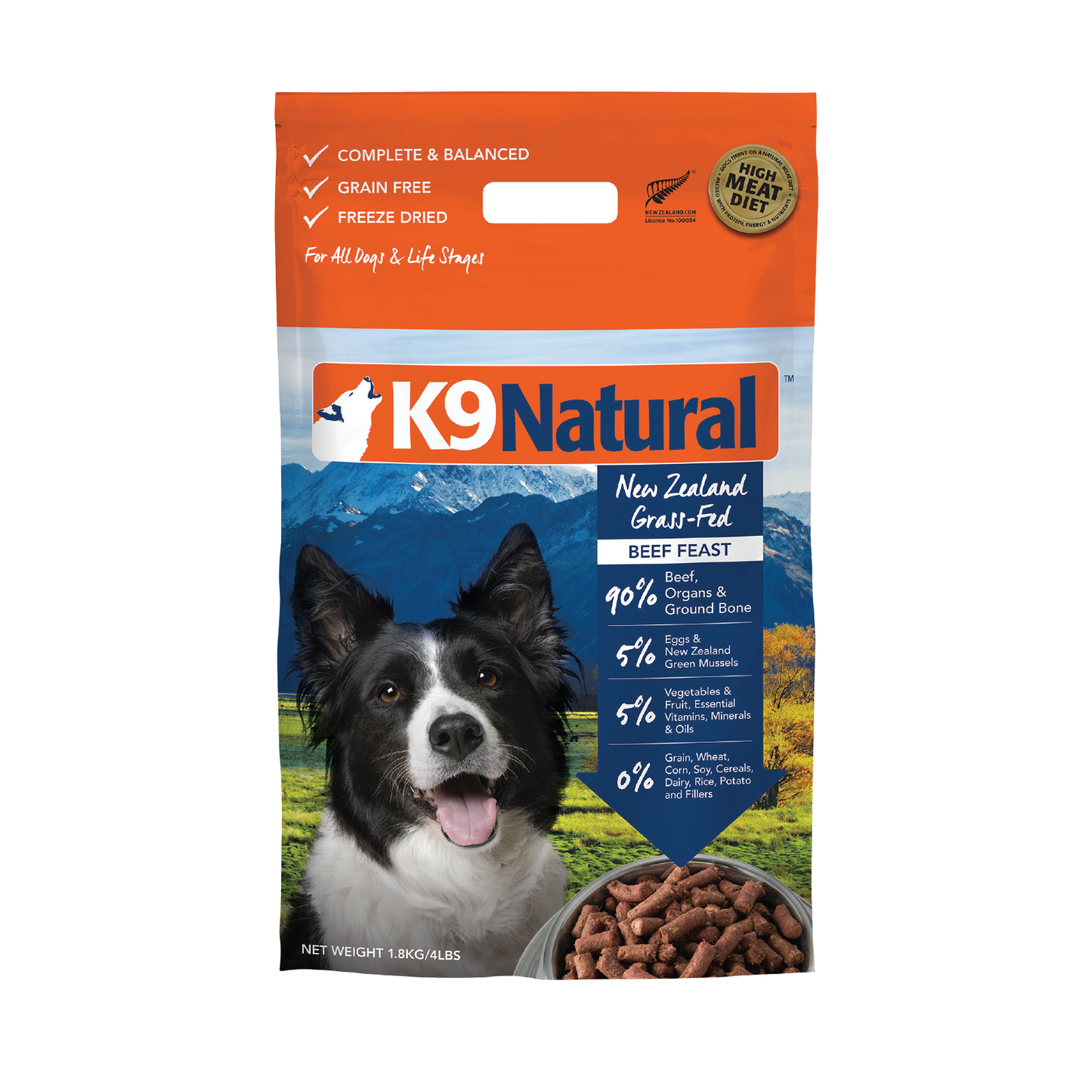 K9 NATURAL FD BEEF 1.8KG