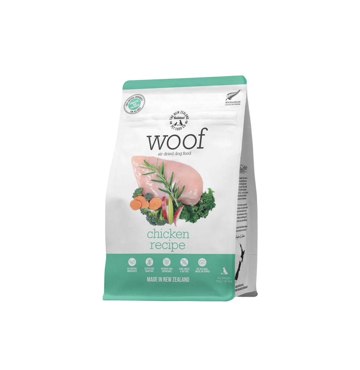 NZ WOOF CHICKEN AIR DRIED 750G - Tail Blazers Etobicoke