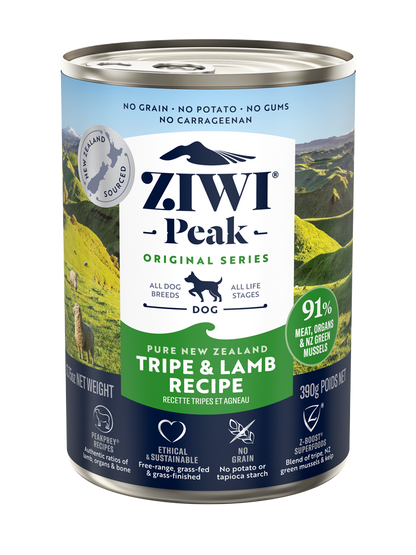 Ziwi Ziwipeak Dog Tripe & Lamb Can (390g)