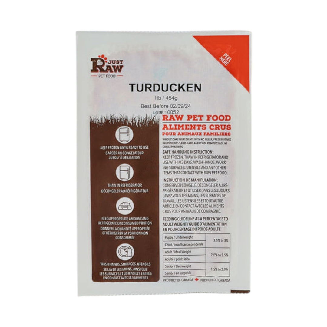 JUST RAW PURE TURDUCKEN 1/2LB