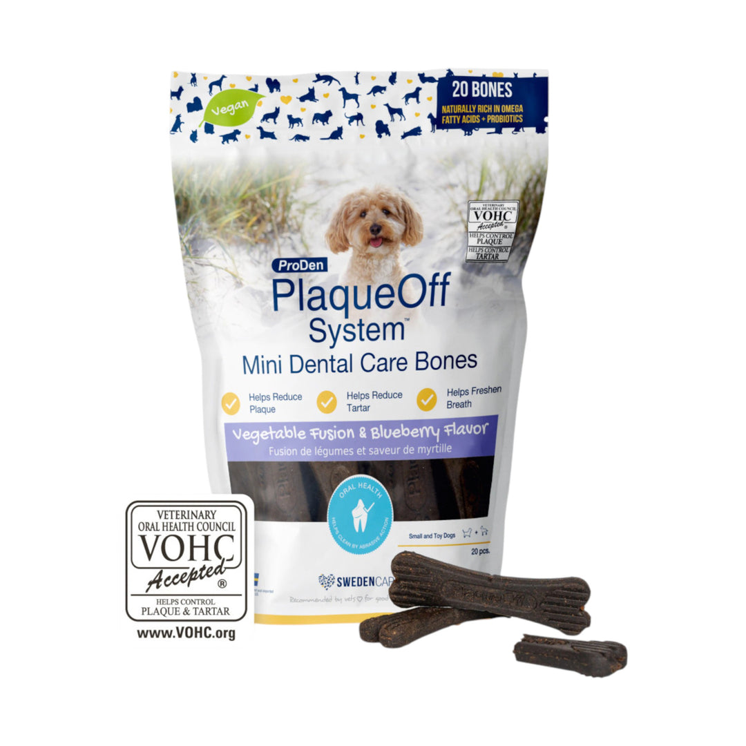 Plaque-Off Mini Vegetable &amp; Blueberry Dental Bones  (340g)