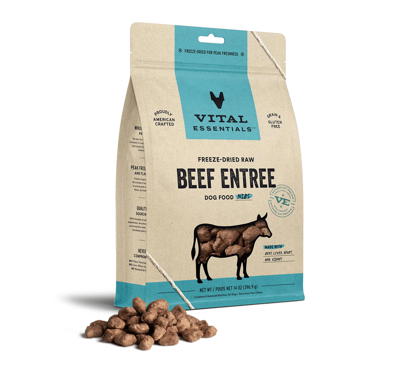 VE DOG FD BEEF NIBS 14OZ - Tail Blazers Etobicoke